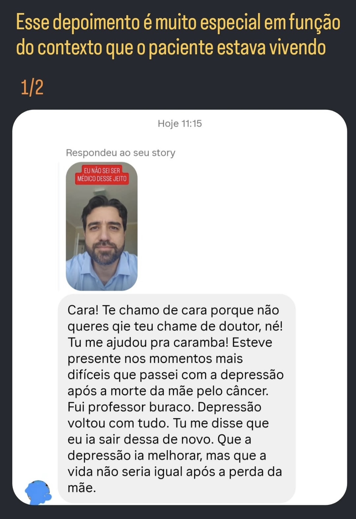 Depoimento de paciente sobre depressão — parte 1